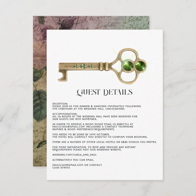 Halloween Gothic Guest Details Enclosure Card (Front/Back)