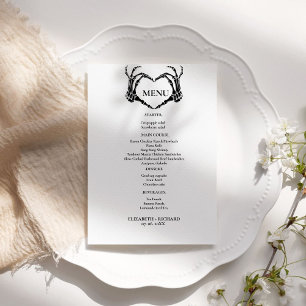 Halloween Gothic Hand Hearts Skull  Wedding Menu