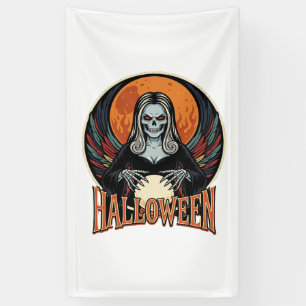 Halloween Gothic Skeleton Fortune Teller Vector Ar Banner
