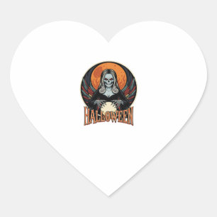Halloween Gothic Skeleton Fortune Teller Vector Ar Heart Sticker