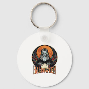 Halloween Gothic Skeleton Fortune Teller Vector Ar Key Ring