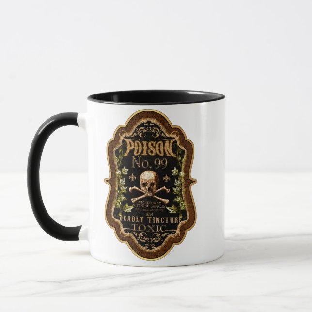 Halloween Gothic Skull And Crossbones Witch Potion Mug (Left)