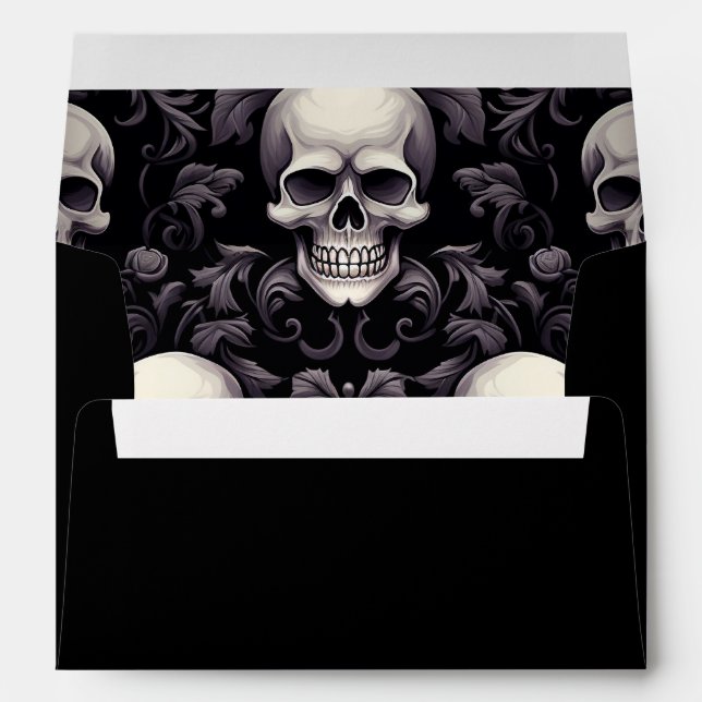 Halloween Gothic Skulls Return Address Envelope (Back (Bottom))