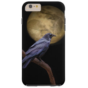 Halloween, Gothic Style Raven and Moon Tough iPhone 6 Plus Case