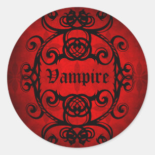 Halloween Gothic vampire romantic design Classic Round Sticker