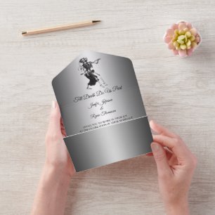 Halloween Gothic Wedding All In One Invitation