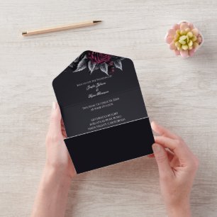 Halloween Gothic Wedding All In One Invitation
