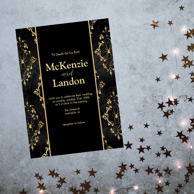 Halloween Gothic Wedding Invitation with Spiders (Creator Uploaded)