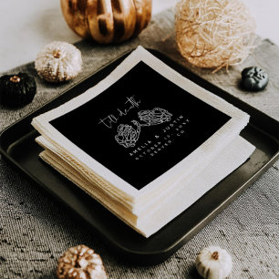 Halloween Gothic Wedding Skeleton Heart Hands Napkin