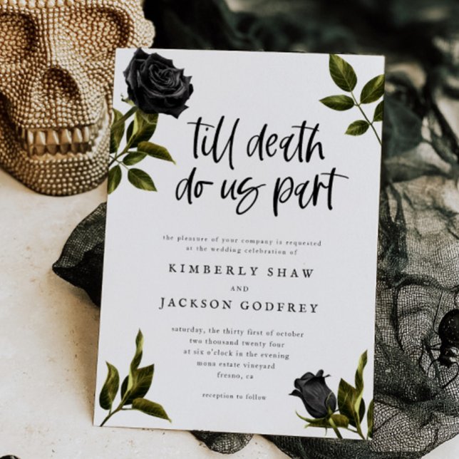 Halloween Gothic White Wedding Invitation (Creator Uploaded)