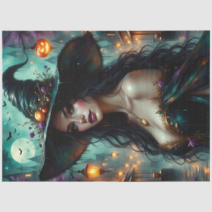 Halloween Gothic Witch with Jack-O’-Lanterns Tissue Paper