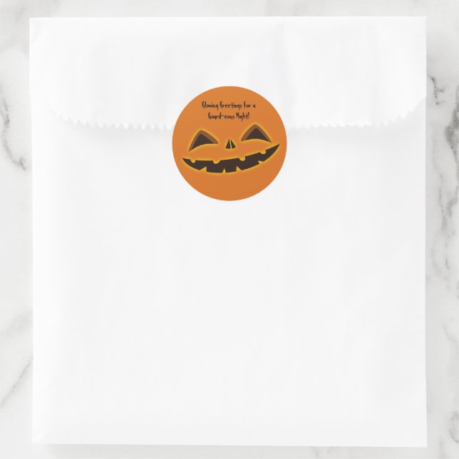 Halloween Gourd-eous Night Classic Round Sticker (Bag)