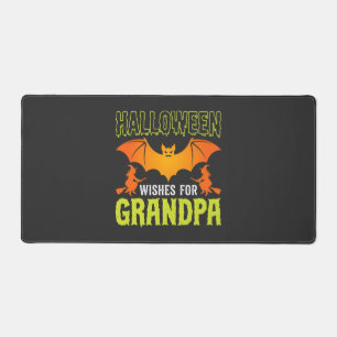 Halloween Grandpa Bat Witch Wishes Desk Mat