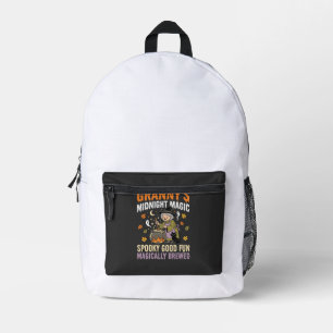 Halloween Granny Cauldron Magic Printed Backpack