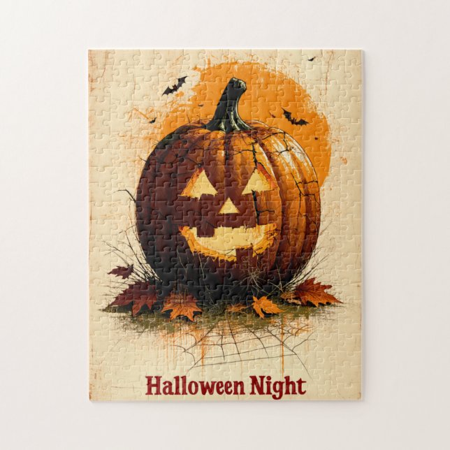 Halloween Graphic – Unique 1960s Style Jigsaw Puzzle (Vertical)