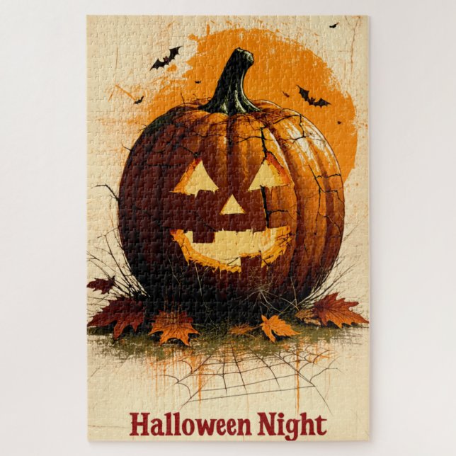 Halloween Graphic – Unique 1960s Style Jigsaw Puzzle (Vertical)