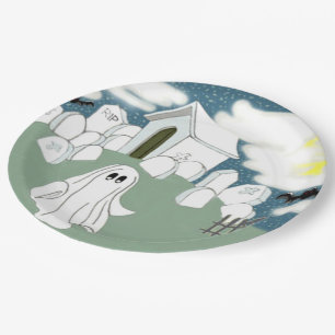 Halloween Grave Yard Shift Paper Plate