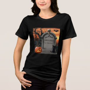 Halloween gravestone humour “Cia N Hell” Tri-Blend Shirt