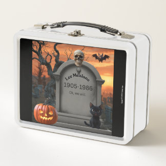 Halloween gravestone humour “Lea Mealone” Metal Lu Metal Lunch Box