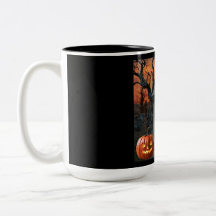 "Halloween gravestone humour “Will E Rott. ” Two-Tone Coffee Mug