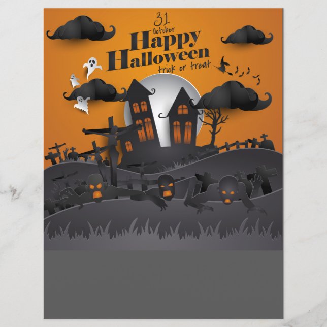 Halloween Graveyard and Haunted House Flyers (Front)