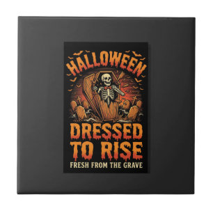 Halloween Graveyard Costume Awakening Ceramic Tile