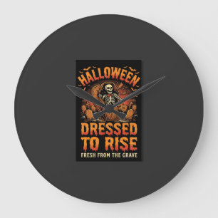 Halloween Graveyard Costume Awakening Large Clock