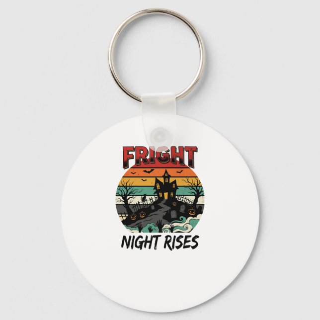 Halloween Graveyard Fright Night Key Ring (Front)