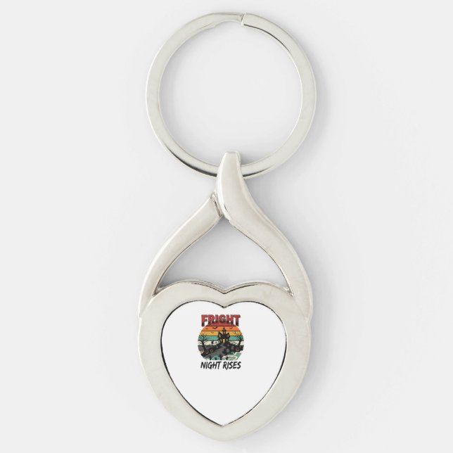 Halloween Graveyard Fright Night Key Ring (Front)
