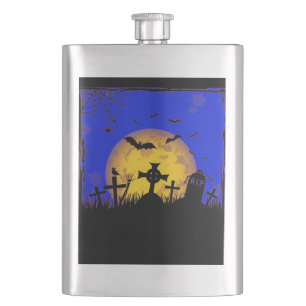 Halloween Graveyard Hip Flask