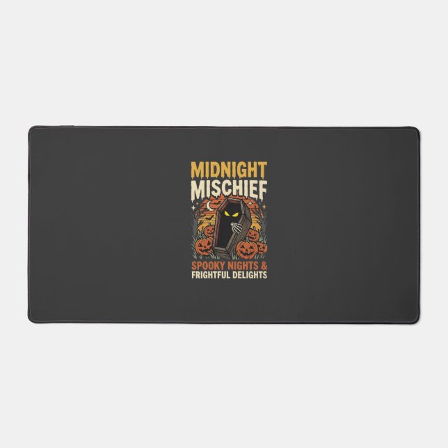 Halloween Graveyard Mischief Desk Mat (Front)