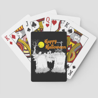 halloween graveyard playing cards