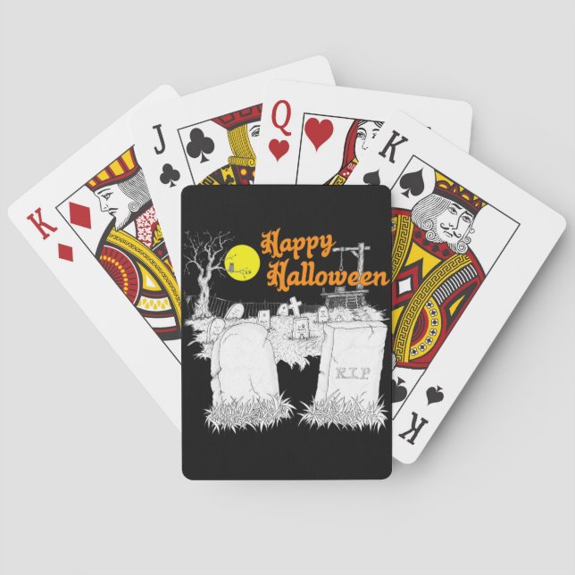 halloween graveyard playing cards (Back)