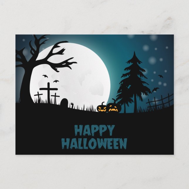 Halloween Graveyard Postcard (Front)