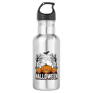 Halloween Graveyard Pumpkin Vintage Engraving Desi 532 Ml Water Bottle