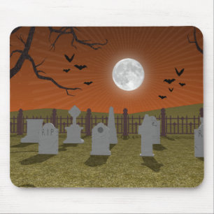 Halloween: Graveyard Scene: Mouse Pad