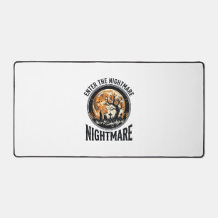 Halloween Graveyard Shirt Vintage Bat Moon Design_ Desk Mat