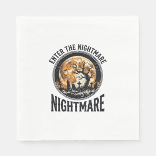 Halloween Graveyard Shirt Vintage Bat Moon Design_ Napkin