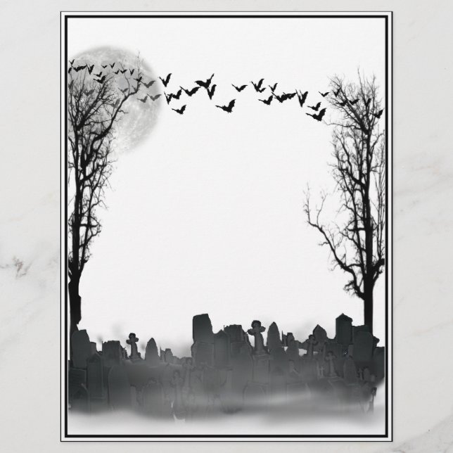 Halloween Graveyard Silhouette (Front)