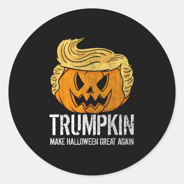 Halloween Great Again Donald  Trumpkin Pumpkin Classic Round Sticker (Front)