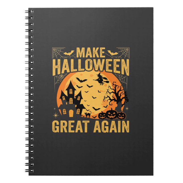Halloween Great Again Haunted House Pumpkin Notebook (Front)