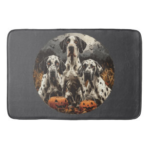 Halloween Great Dane Dogs Jack O Lantern Bath Mat