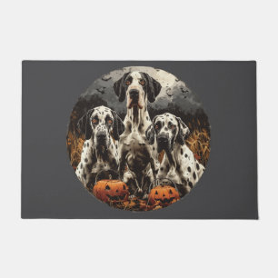Halloween Great Dane Dogs Jack O Lantern Doormat