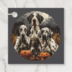 Halloween Great Dane Dogs Jack O Lantern Favour Tags