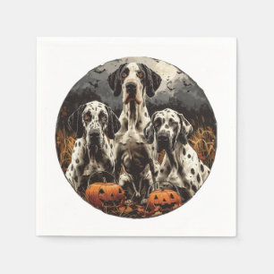 Halloween Great Dane Dogs Jack O Lantern Napkin