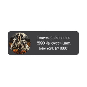 Halloween Great Dane Dogs Jack O Lantern Return Address Label