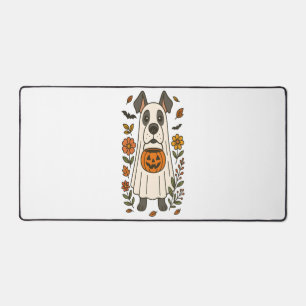 Halloween Great Dane Flowers Desk Mat