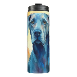 Halloween Great Dane With Pumpkins Scary Thermal Tumbler