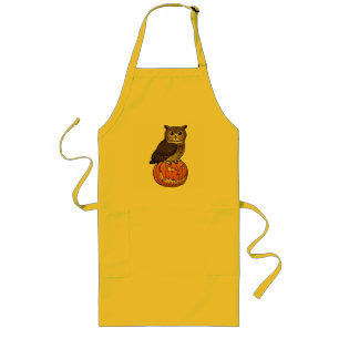 Halloween Great Horned Owl Long Apron
