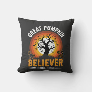 Halloween Great Pumpkin Believer Retro Skeleton Cushion
